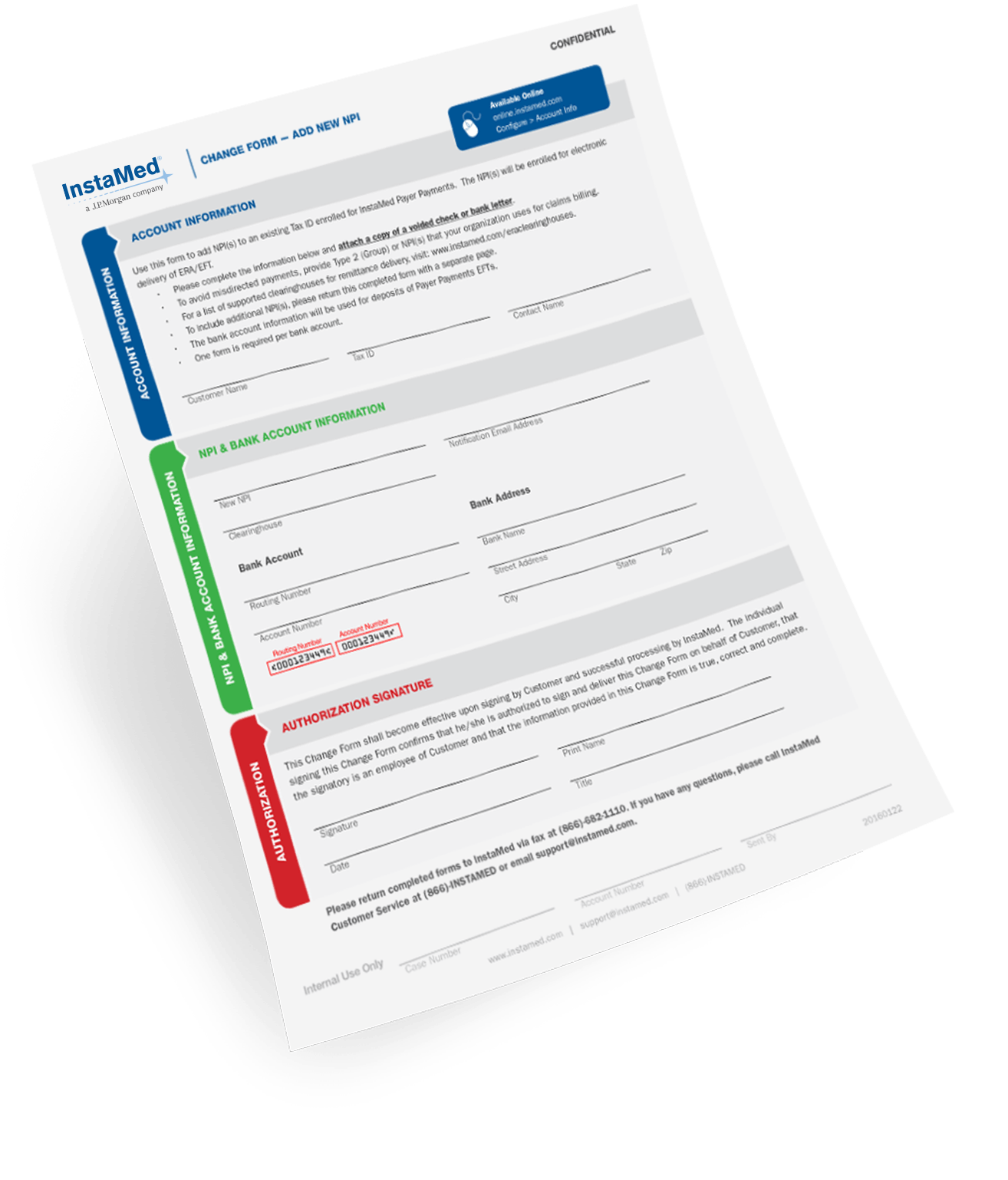 InstaMed Change Form